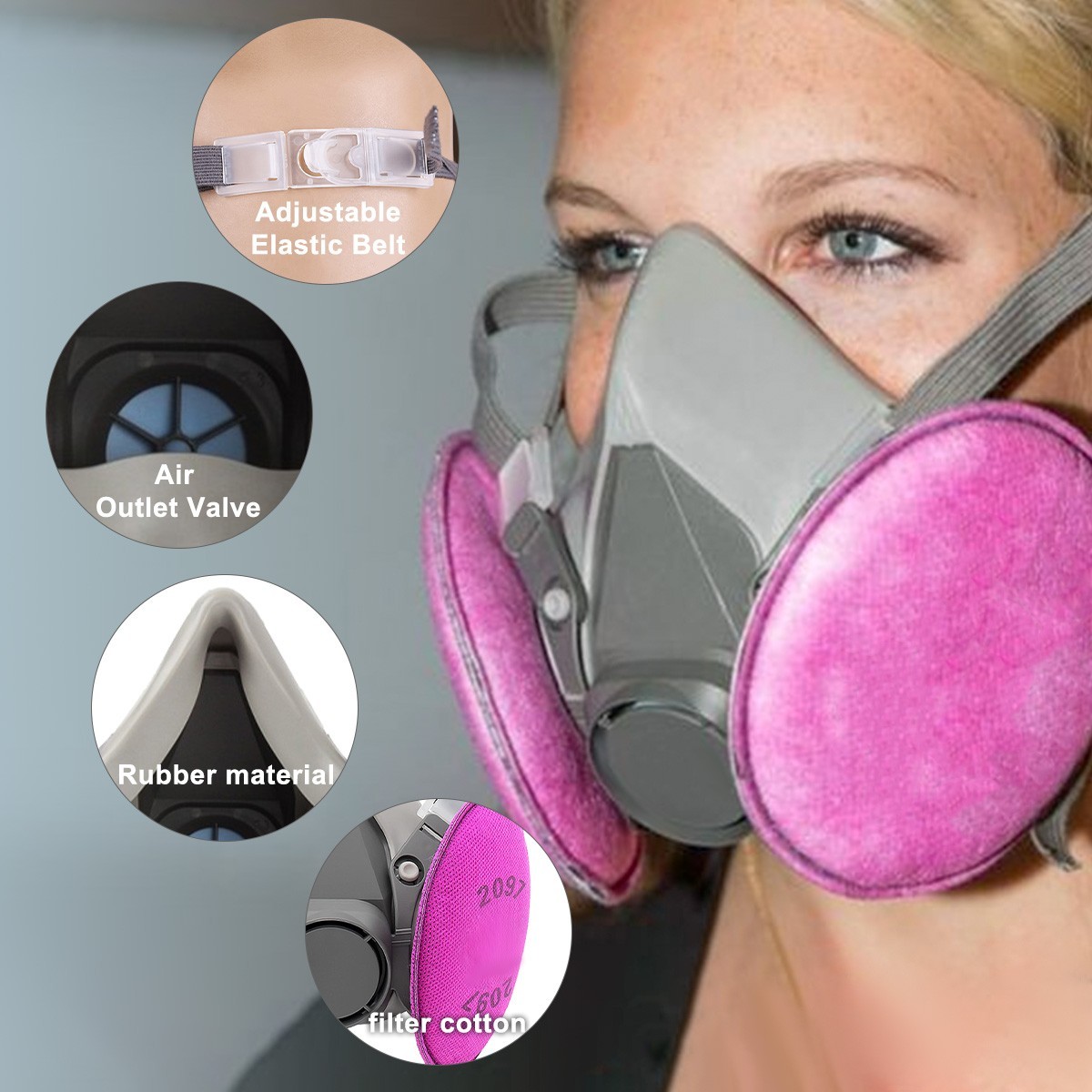 P100 Half Face Respirator Mask Particulate for Welding Painting Dust Work