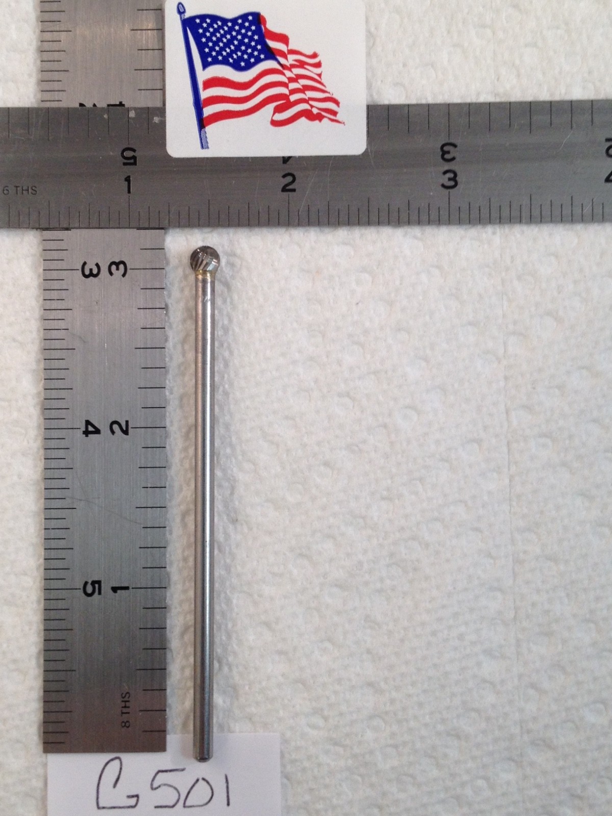 1 NEW FALCON / SGS 1/8" SHANK CARBIDE BURR. SD-53. SINGLE CUT. BALL. (G501)