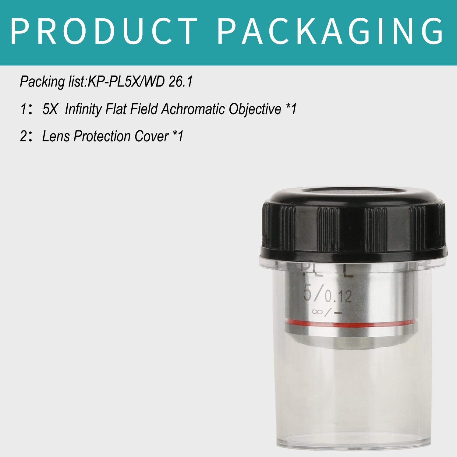 KOPPACE 5X Infinity Flat Field Achromatic Metallographic Objective , 20.2mm IF