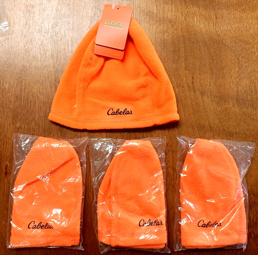 Cabelas Blaze Orange  Fleece Beanies  4 for 1 Total 9.99 YOU GET 4