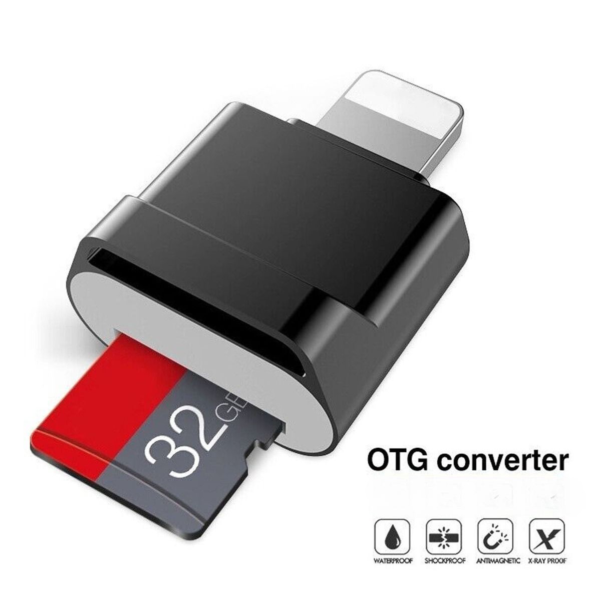 OTG Card Reader, Aluminum (Black)