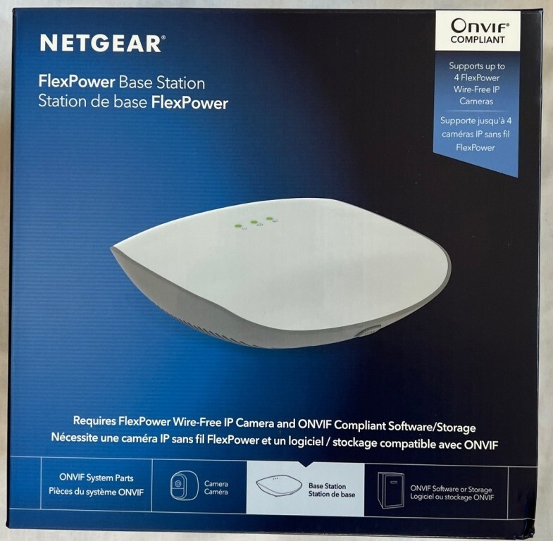 NEW Netgear Flexpower Wire-Free Onvif IP Camera Base Station VNB4000-111PAS