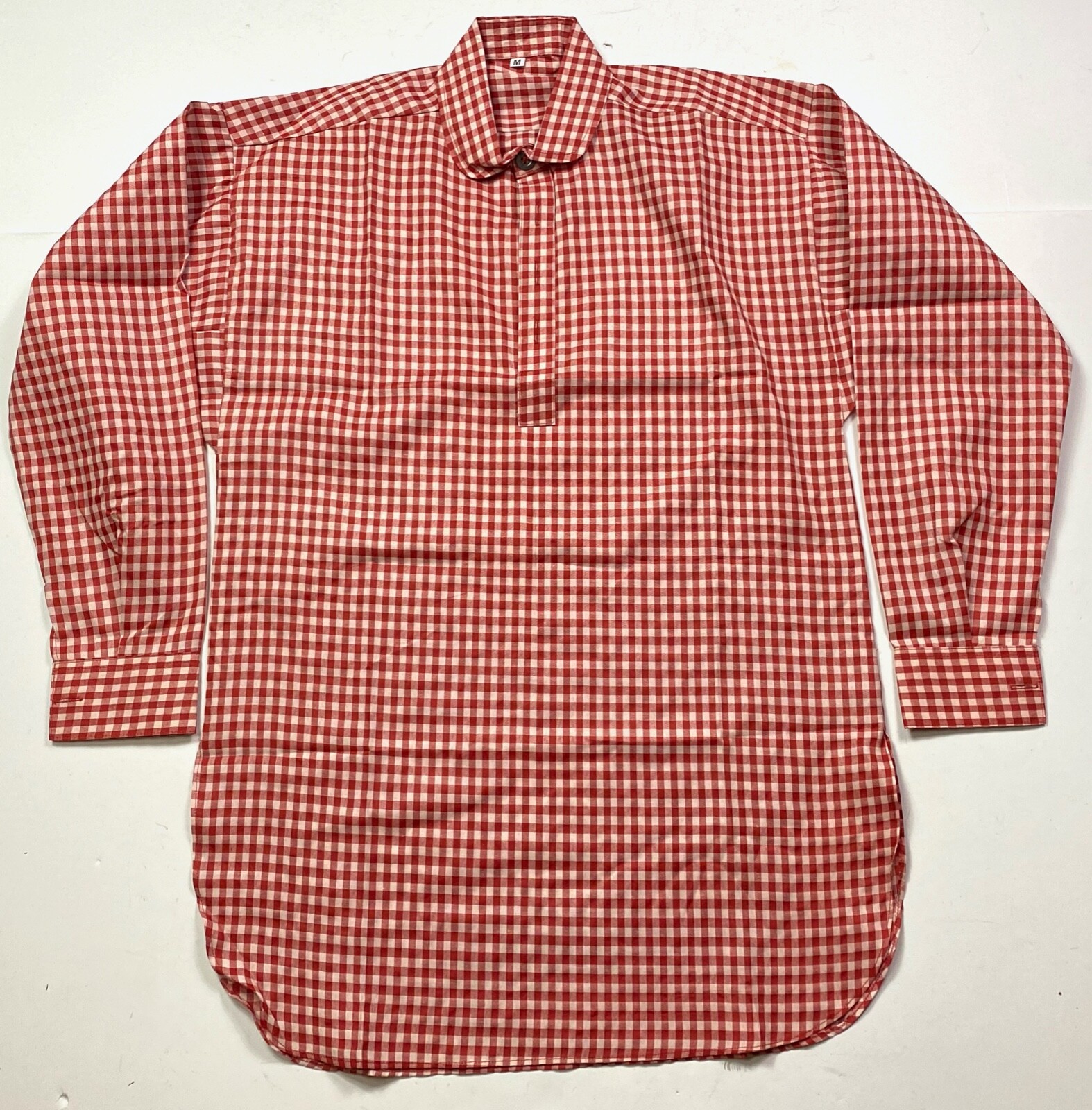 CIVIL WAR US UNION CSA CONFEDERATE FOUR BUTTON RED CHECK PLAID SHIRT-LARGE