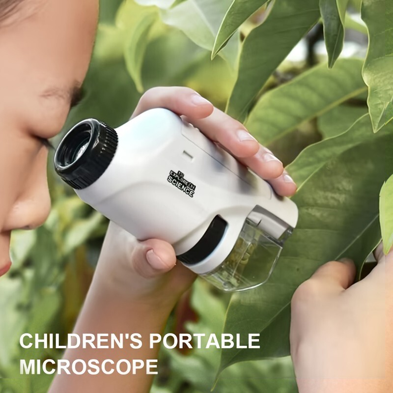 Kids Portable Microscope Handheld Mini Microscope Toy With LED Light - 60X-120X
