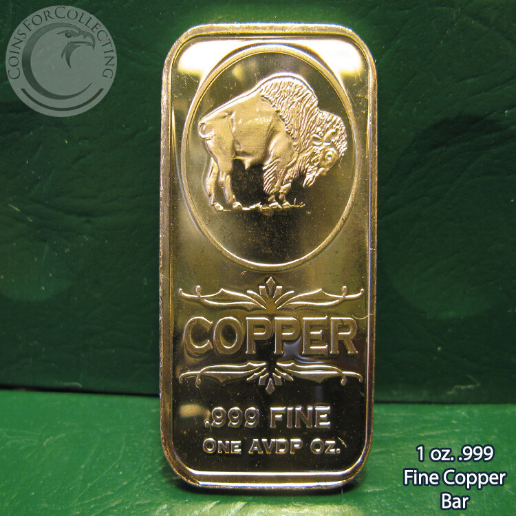 "Buffalo" 1 oz .999 Copper Bar