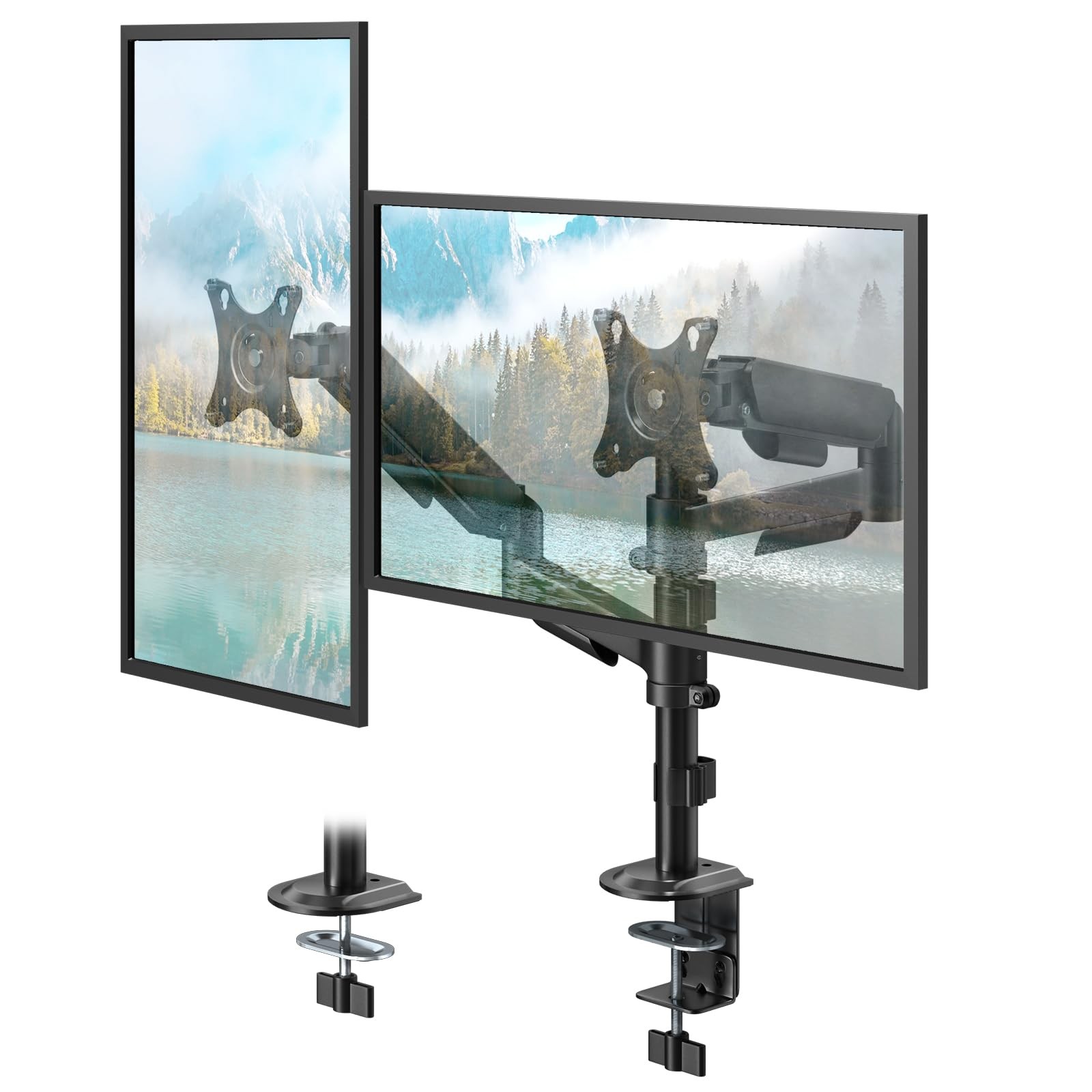 Dual Monitor Stand for 17-32 Inch Screens,Holds up to 19.8lbs, Full Motion Ad...