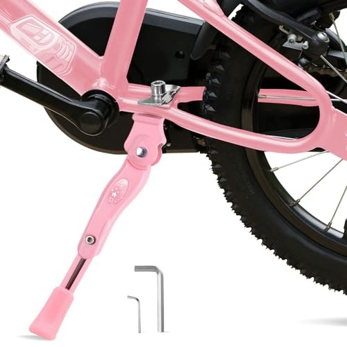 Bike Kickstand for 16 18 20 Inch Wheel Bike,Adjustable Aluminum Alloy Pink