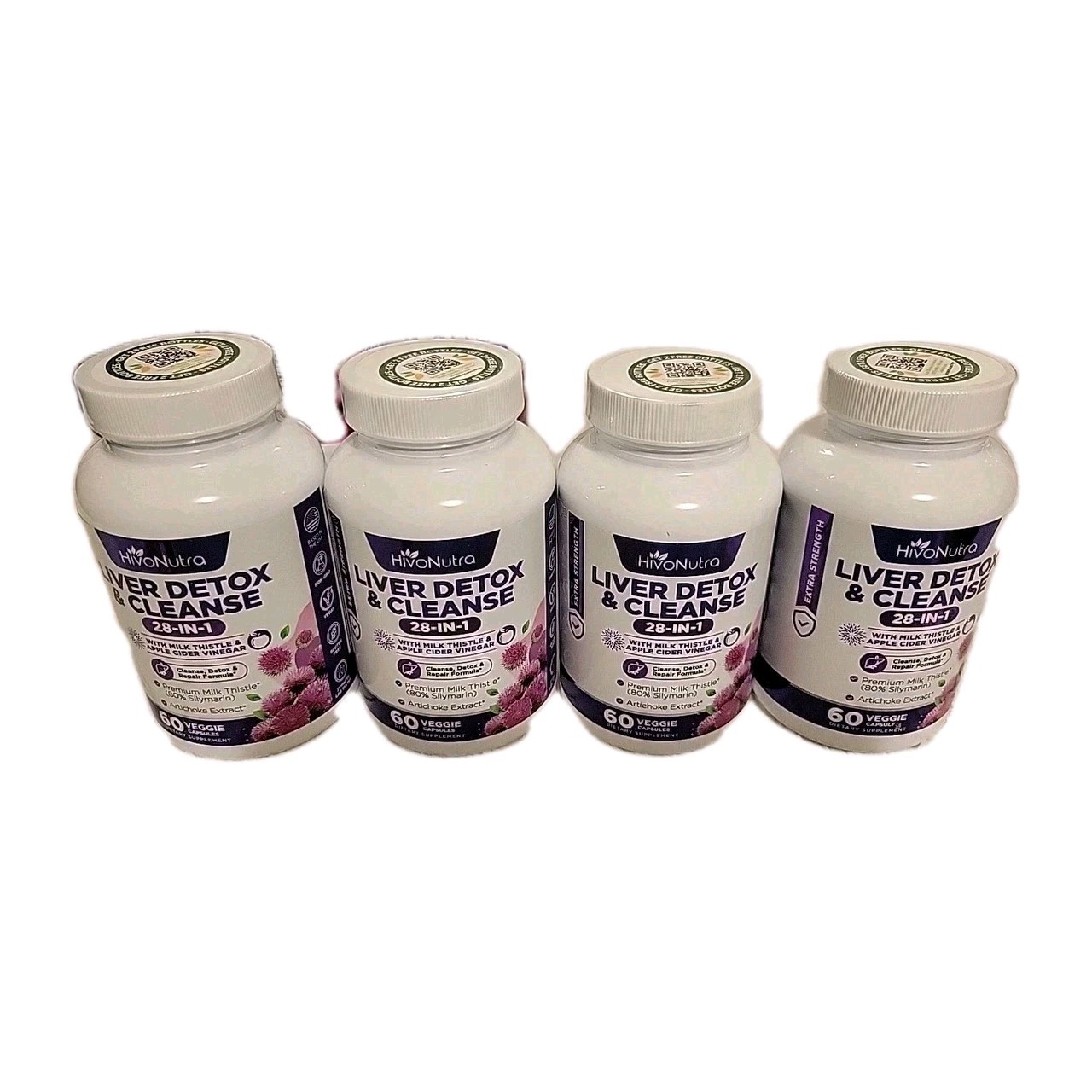 HivoNutra 28-in-1 Liver Detox & Cleanse 60caps. 4 Pack! Exp.9/26. Free Ship!