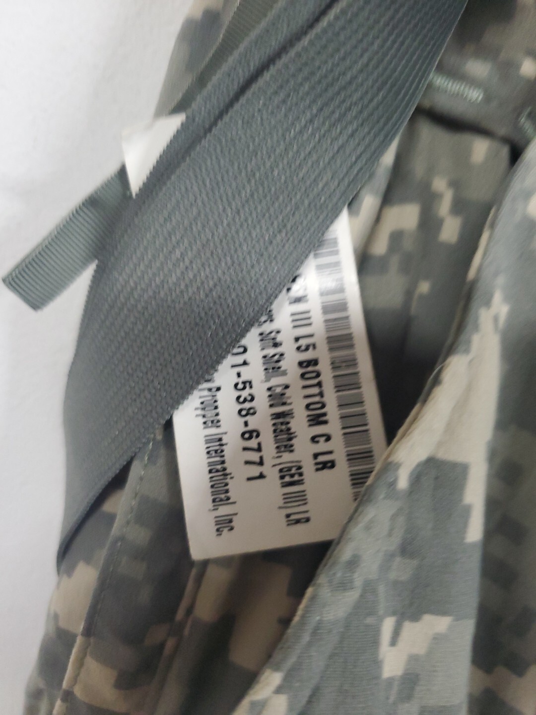 Large Regular ARMY ISSUE ACU DIGITAL SOFT SHELL pant LEVEL 5 cold weather