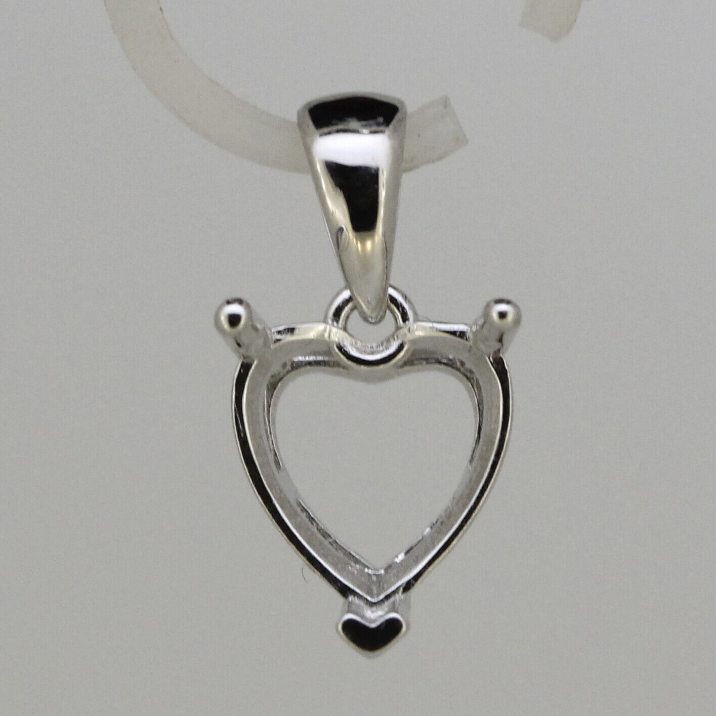 Sterling Silver Semi Mount Pendant Setting Heart HT 9x9mm