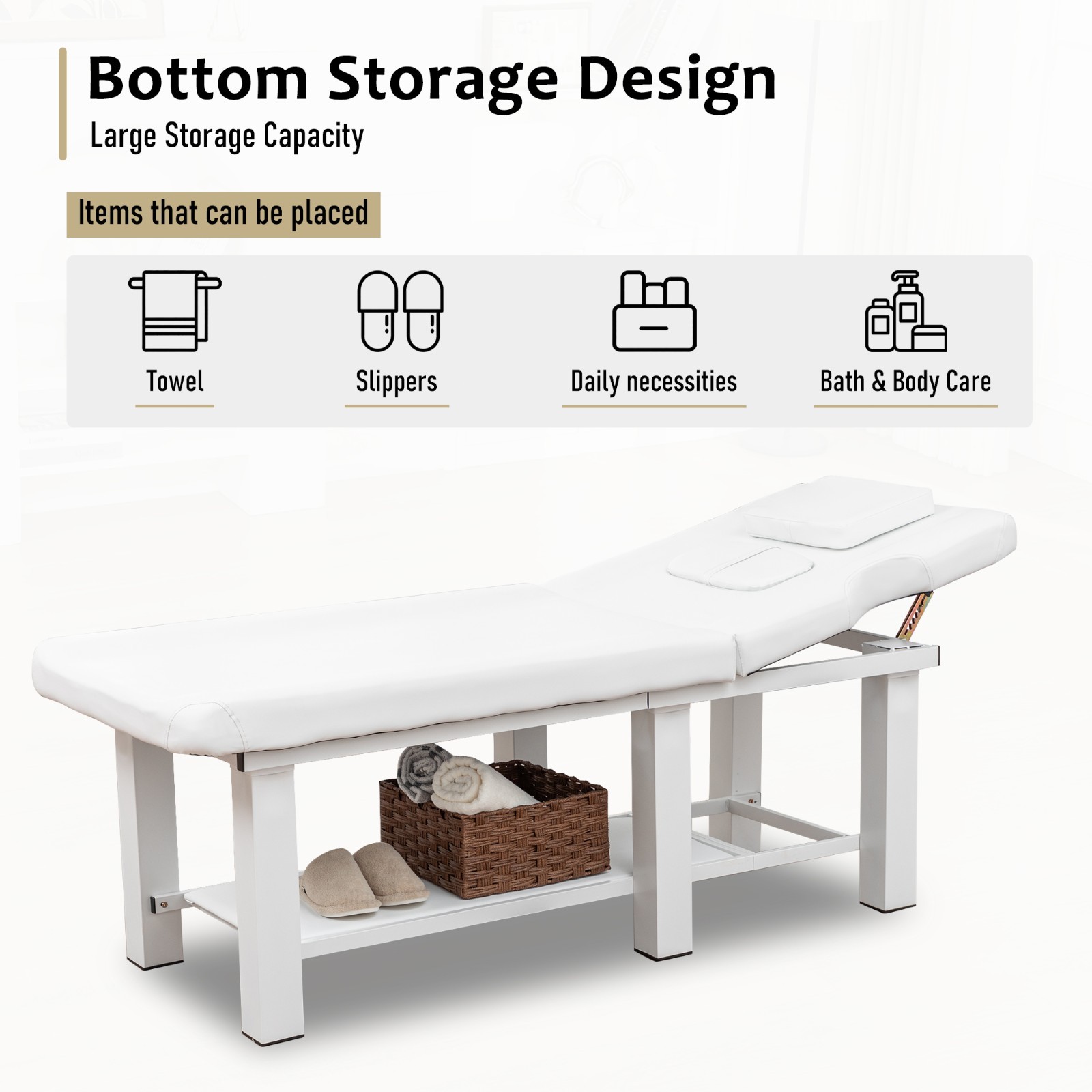 Multi-Function Professional Massage Therapy Table, White