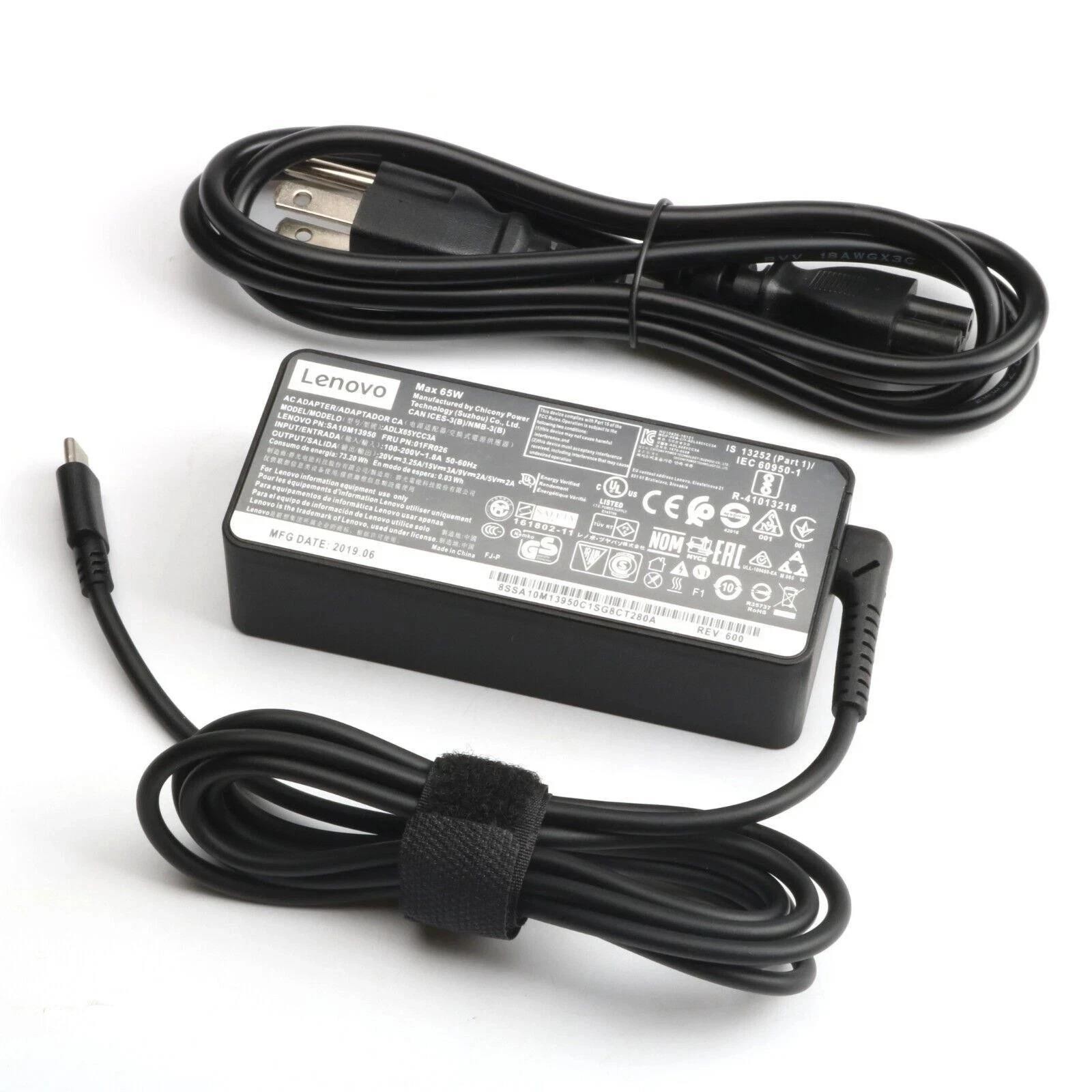 Lenovo 65W USB-C Type-C Laptop Charger AC Power Supply Adapter