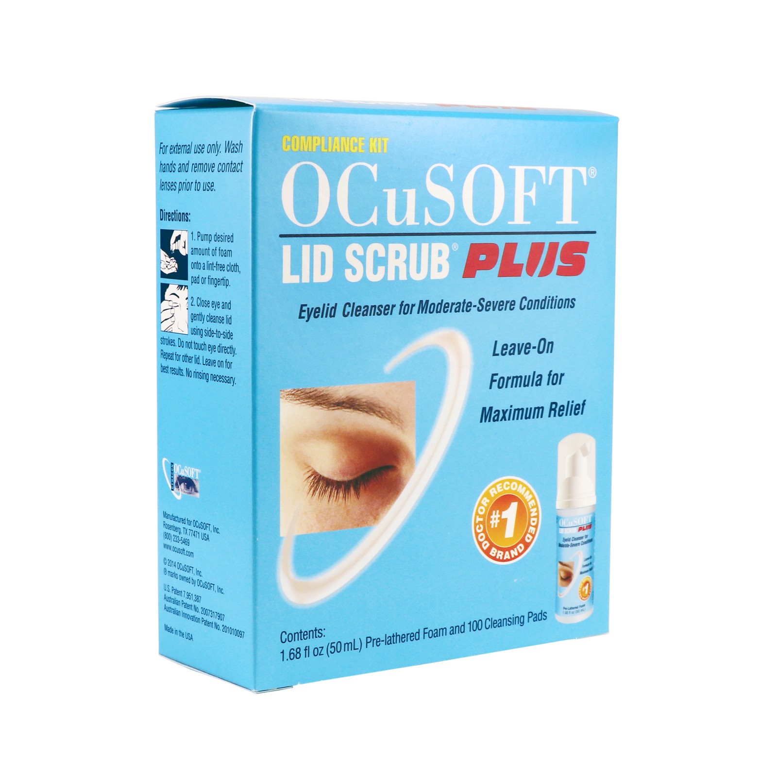 OCuSOFT Lid Scrub Plus Compliance Kit(50ML Foam + 100 Pads)