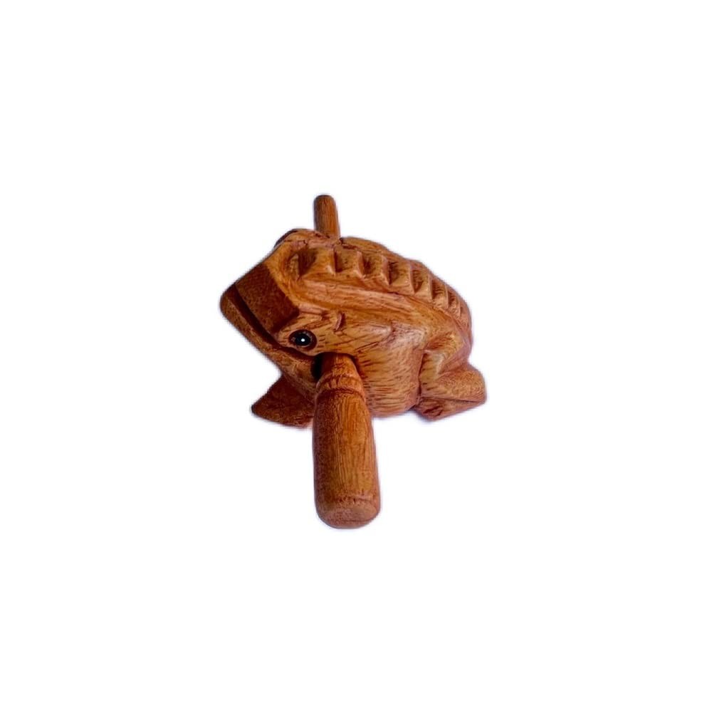Handmade Wooden Frog Percussion Musical Instrument, Brown, 2.3~2.75 Inch