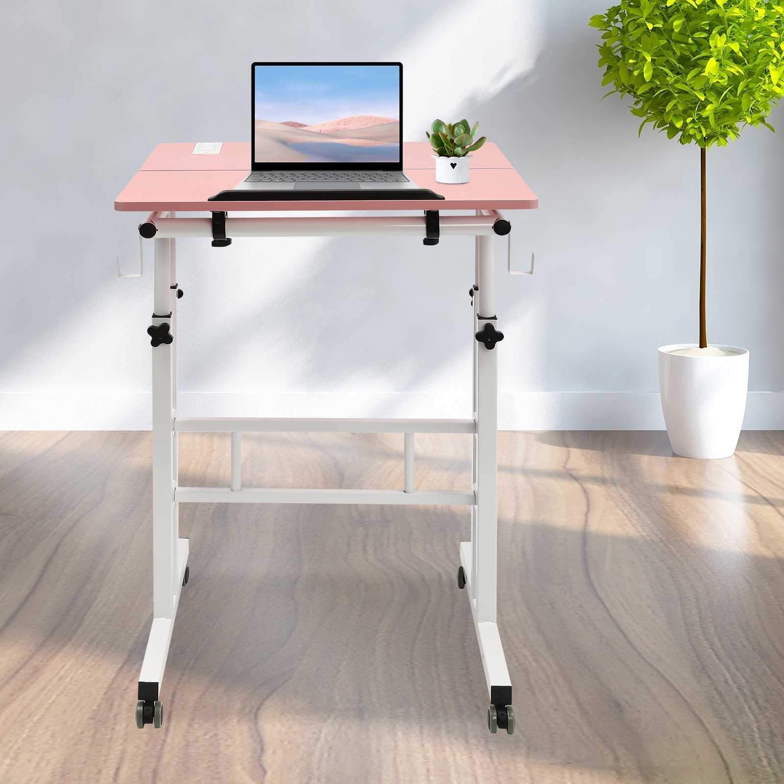 27.5-45.3"(H) Adjustable Computer Desk Standing Laptop Stand Mobile Standup Desk