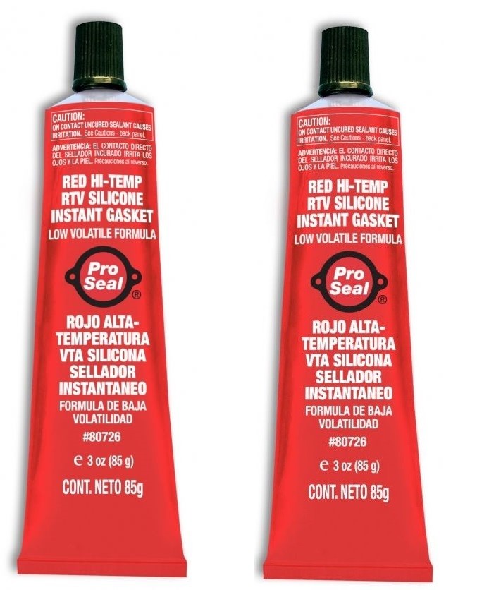 PRO SEAL RED HI-TEMP RTV Silicone Instant Gasket 80726 (2 Pack) PROSEAL