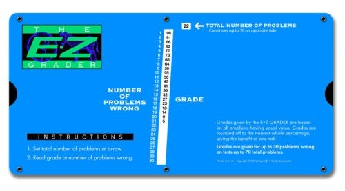 Large Print E-Z Grader Royal Blue, 7200, E-Z Grader  Grading Slidechart