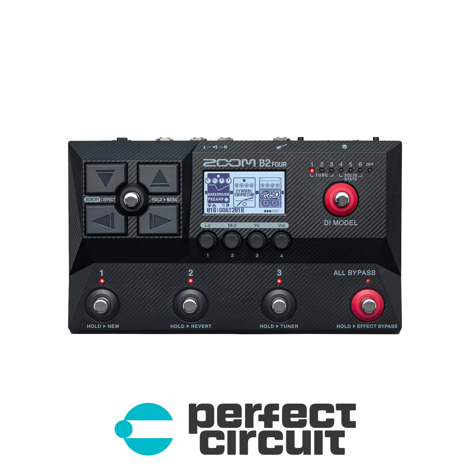 Zoom B2 FOUR Bass Amp + Simulator Pedal EFFECTS - NEW - PERFECT CIRCUIT