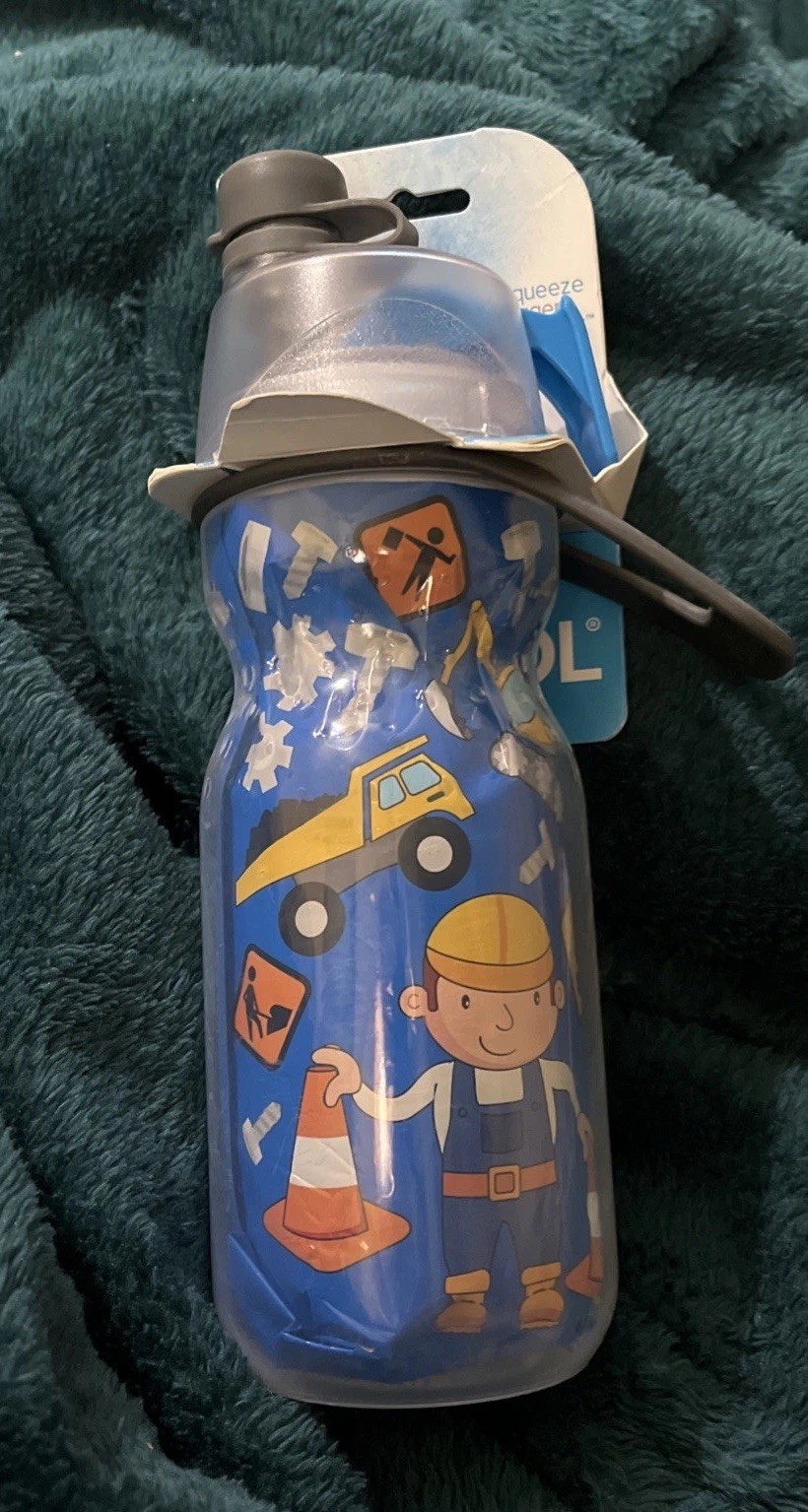 O2COOL Mist 'N Sip Kids Squeeze Misting Water Bottle 12 oz Bob the Builder New