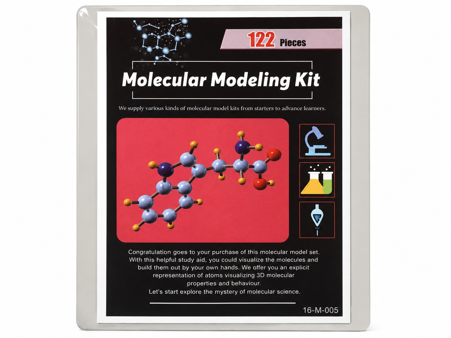 Molecular Modeling Kit - 122 Pieces - Chemistry Model Set - Brand New