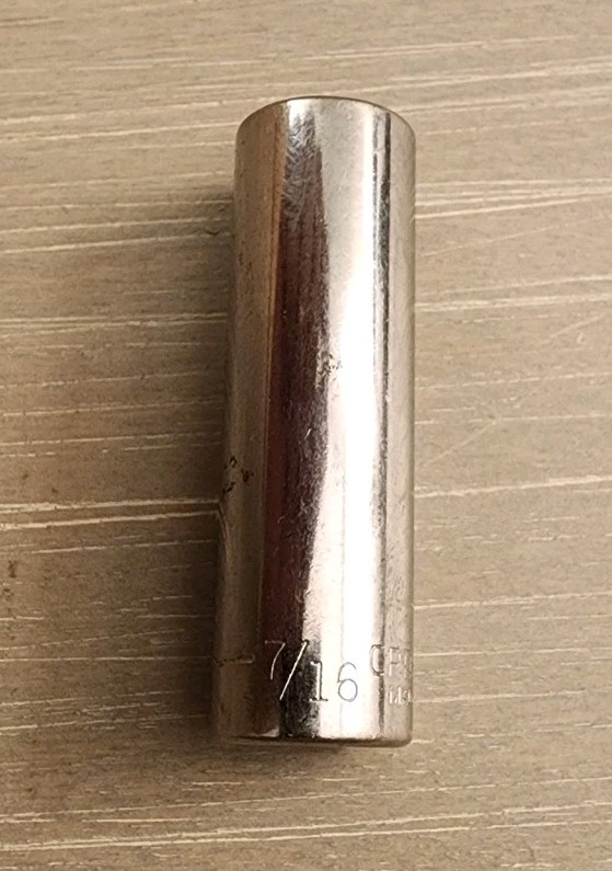 Craftsman USA 7/16" Deep Well Socket 6 Point 1/4" Drive Inverted G2 43578