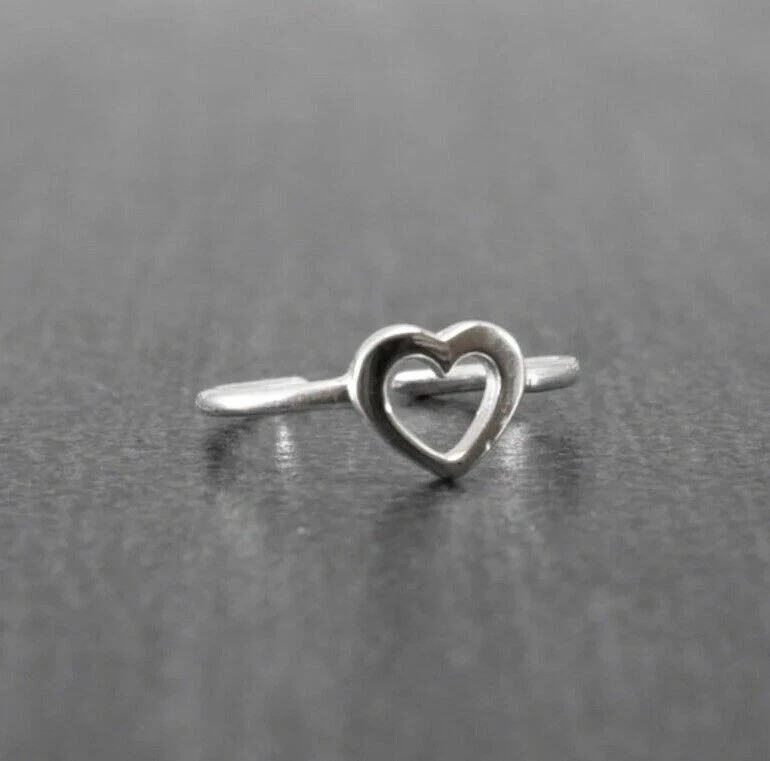 Solid Metal Heart Heart Adjustable Toe Ring New Year Gift 14K White Gold Plated