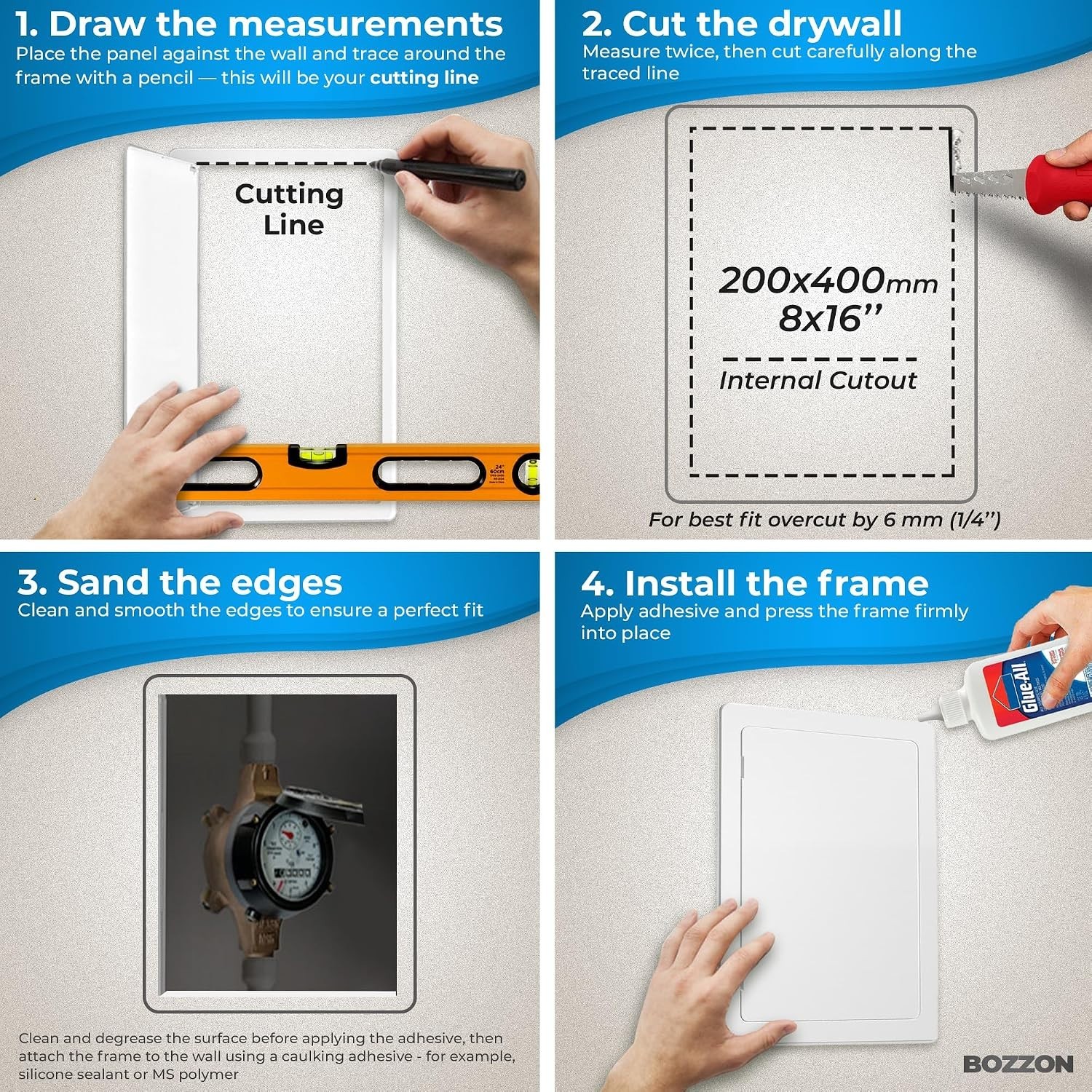 Versatile 8x16 Access Panel - Flawless Integration for Drywall Installations