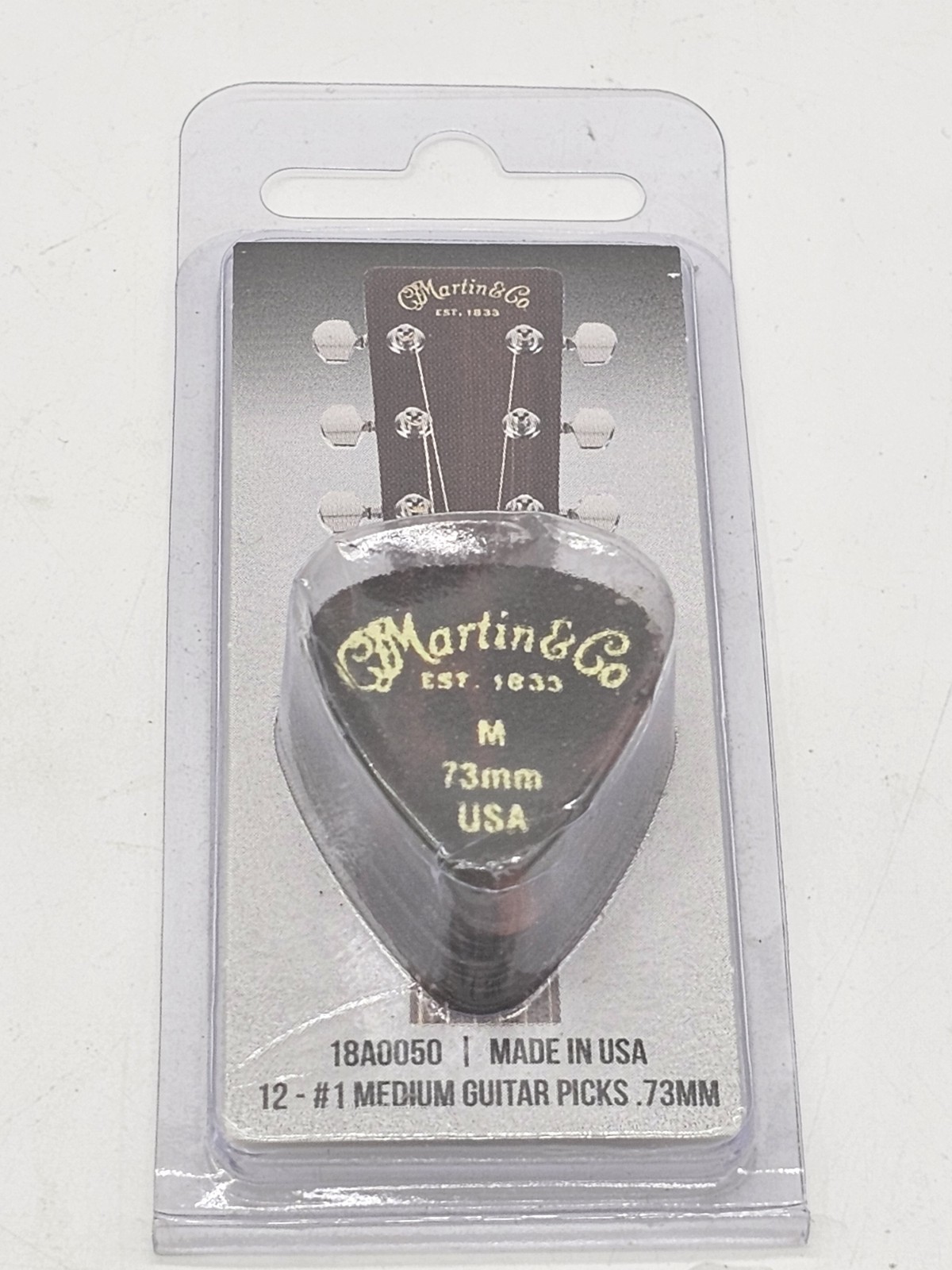 .73mm Martin 18A0050 Medium Faux Tortoise Guitar Picks Pack of 12 .73mm