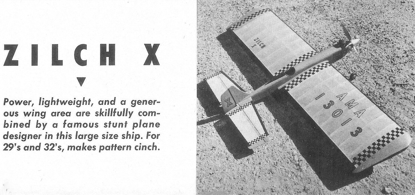 Model Airplane Plans (UC): ZILCH X  50" OT Stunt for .29 to.35
