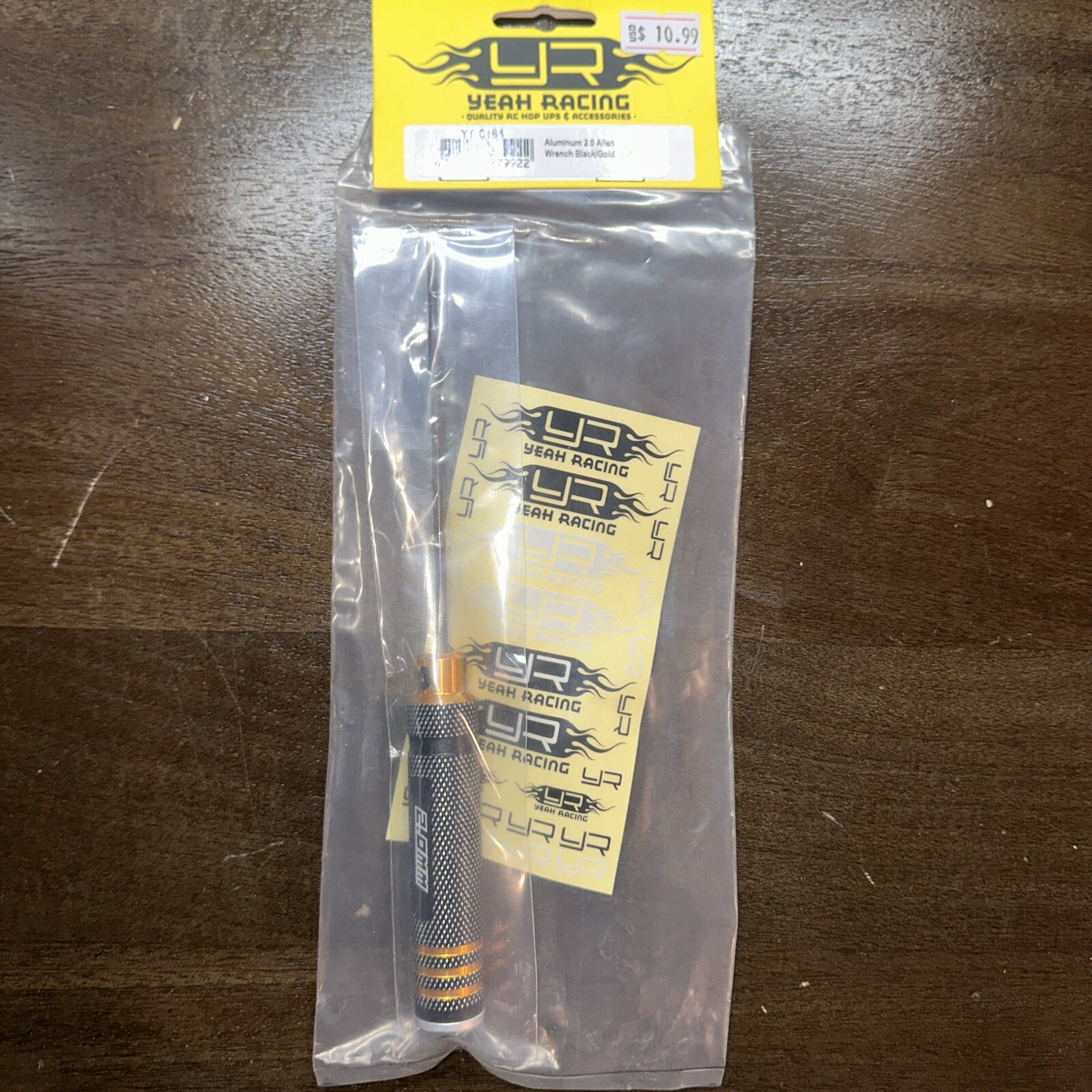YEA-YT-0184  Yeah Racing Aluminum 2.0mm Allen Hex Driver Tool Black Gold - New
