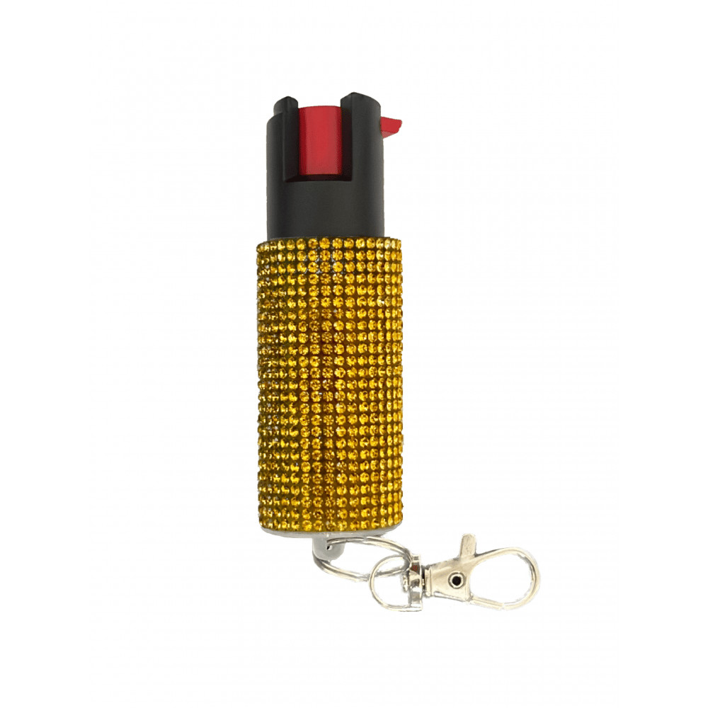 Gold WOMEN Personal Defense OC 18% Pepper Spray 1/2 oz Jeweled Bling