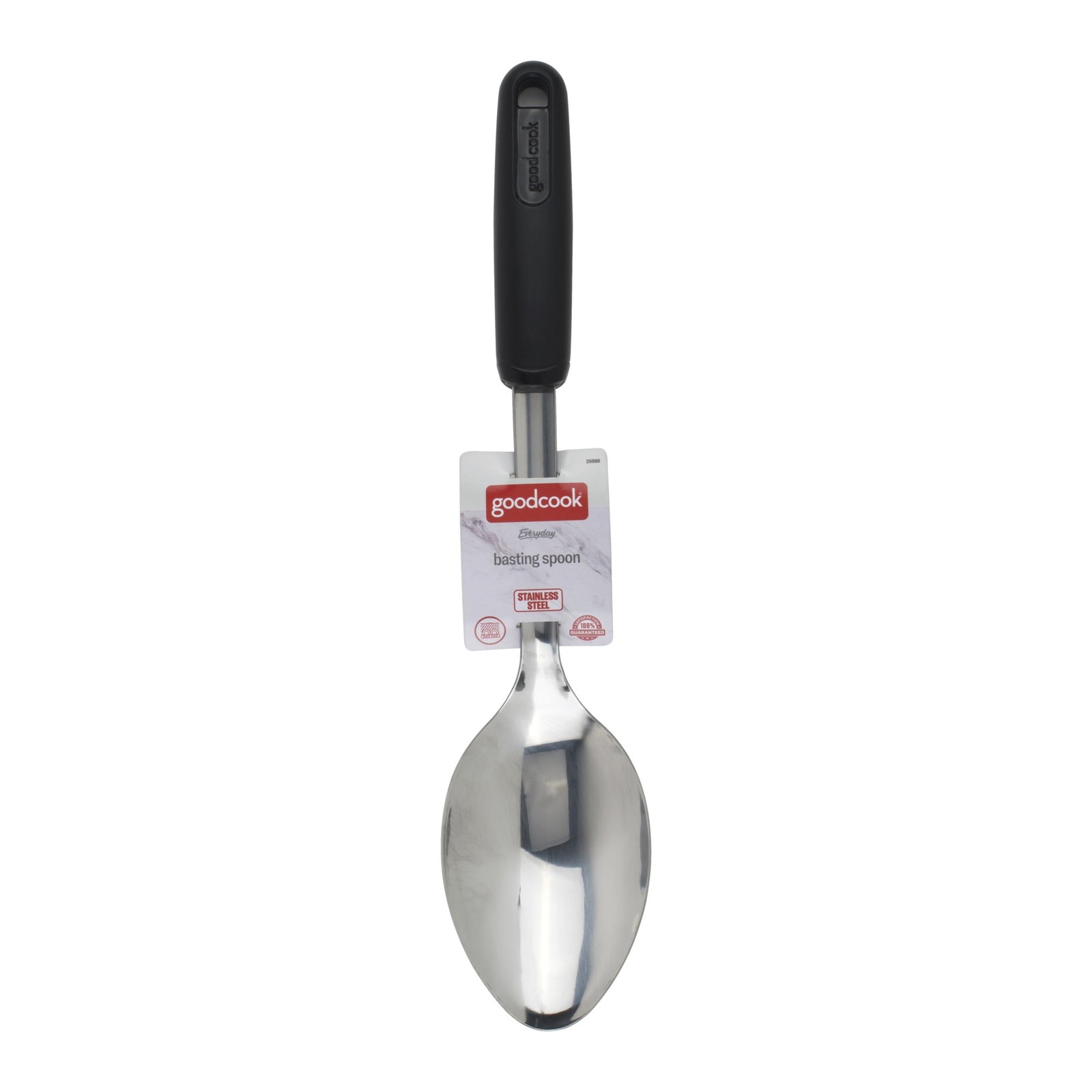 (2 pack) 13" Stainless Steel Basting Spoon, Silver and Black