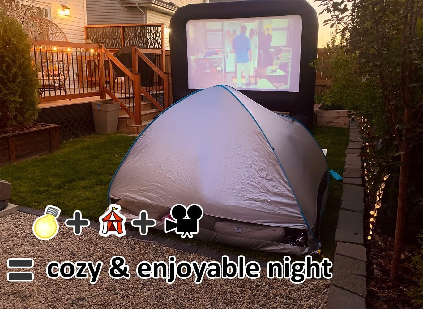 104 Inch Matte Inflatable Projector Screen - Perfect for Backyard Cinema Events