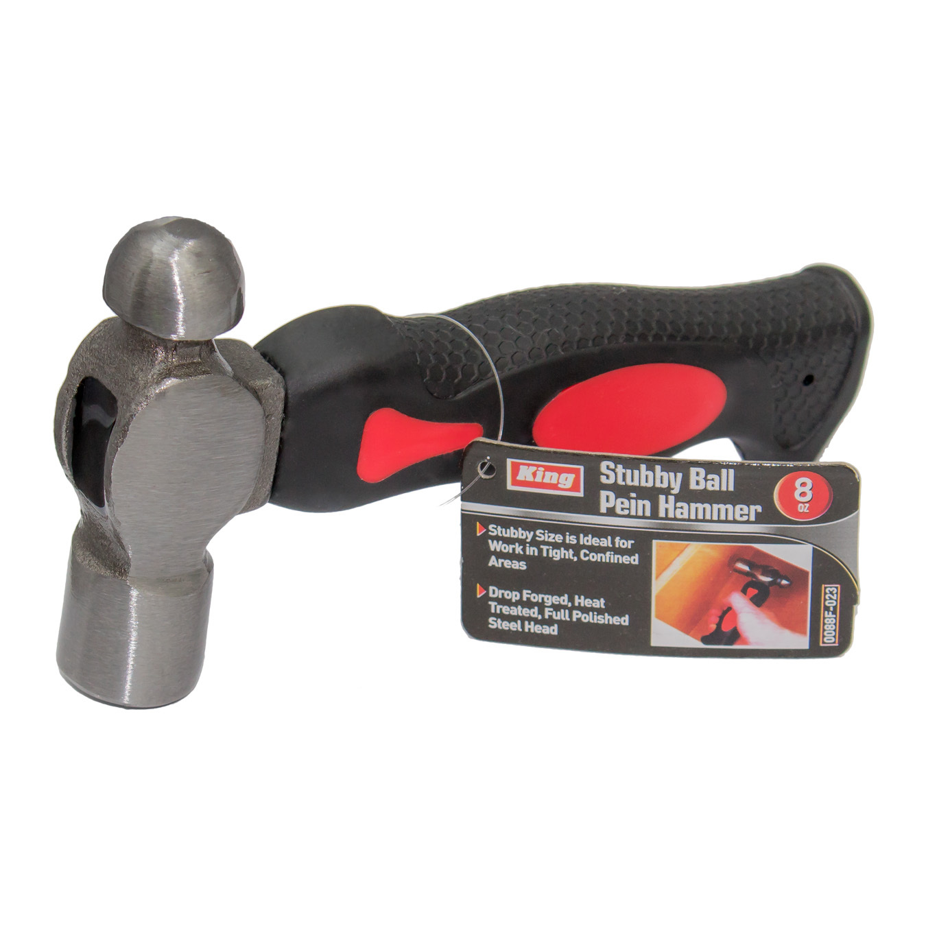 New KING 8 Oz Stubby Ball Pein Hammer, Small Peening Hammer For Metalworking