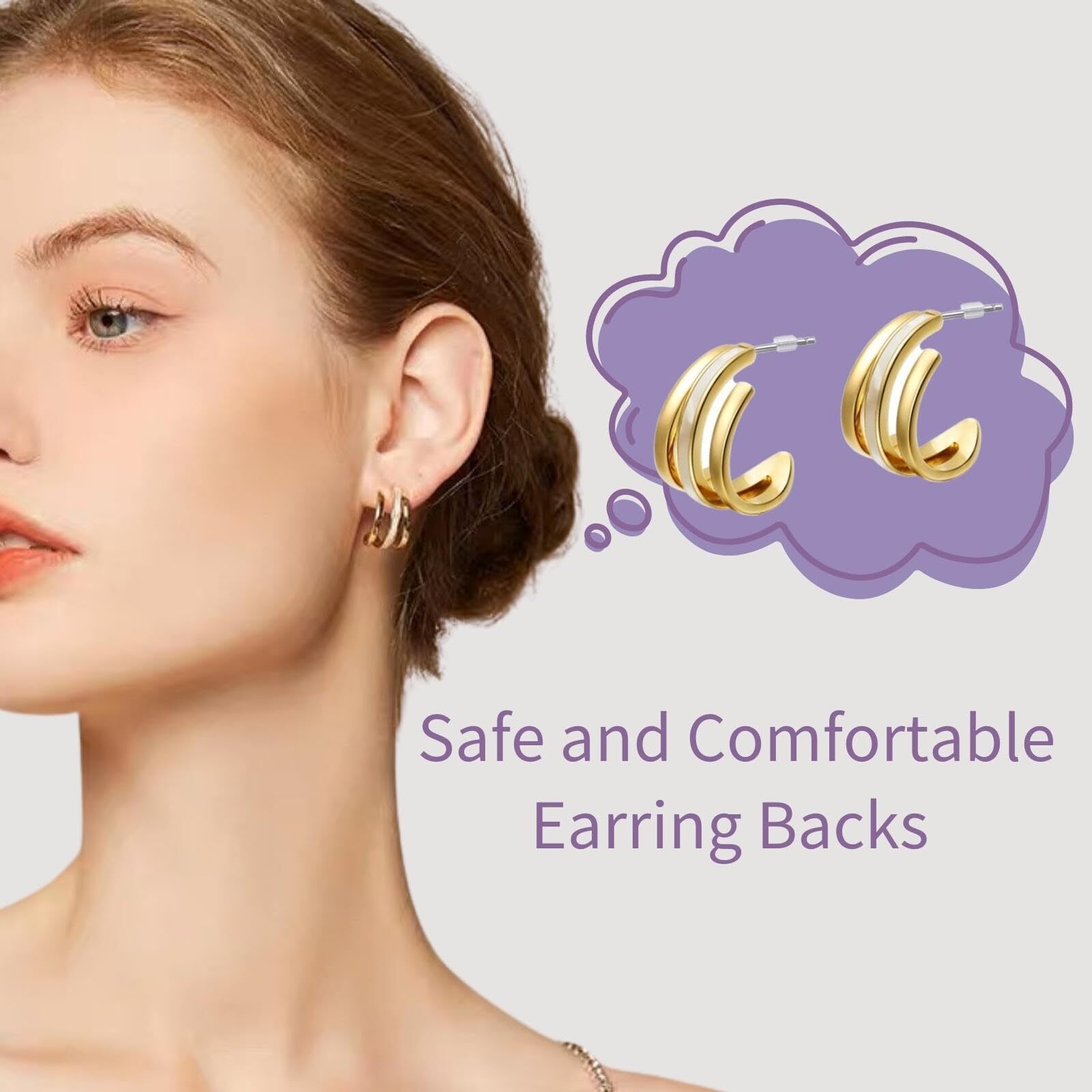 1000 Pcs Silicone Earring Backs Soft Earring Stoppers for Stud Post Fishhook
