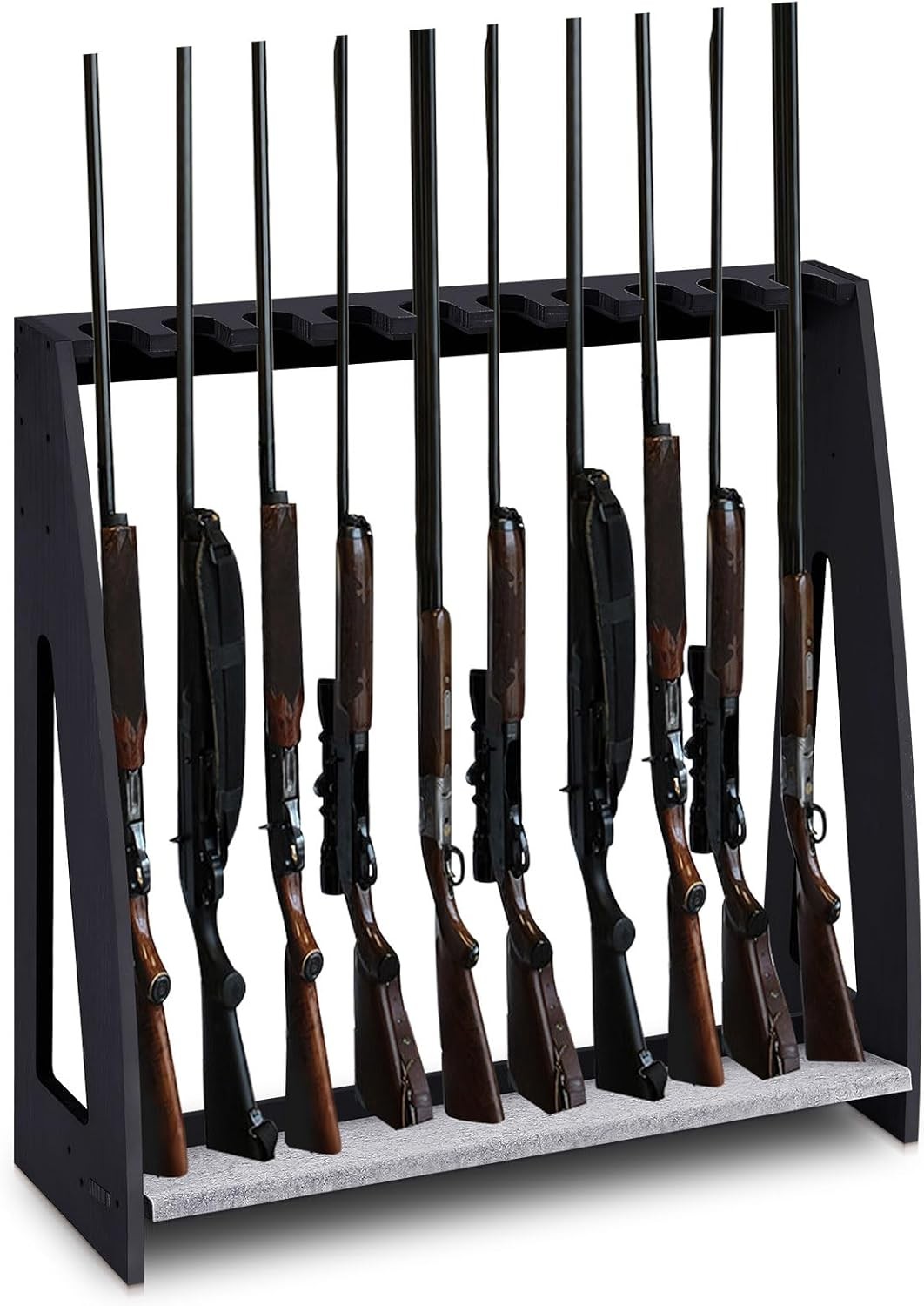 Indoor Gun Racks Floor Standing Rifle Rack Wooden Freestanding Vertical Shotgun