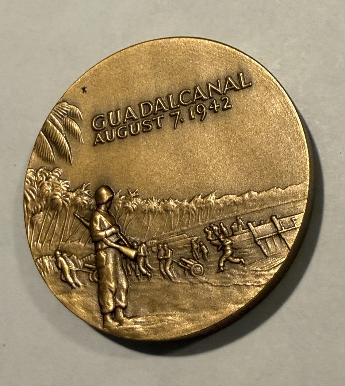 WWII World War Guadalcanal Admiral William Halsey Jr Bronze Medallic Art BB6
