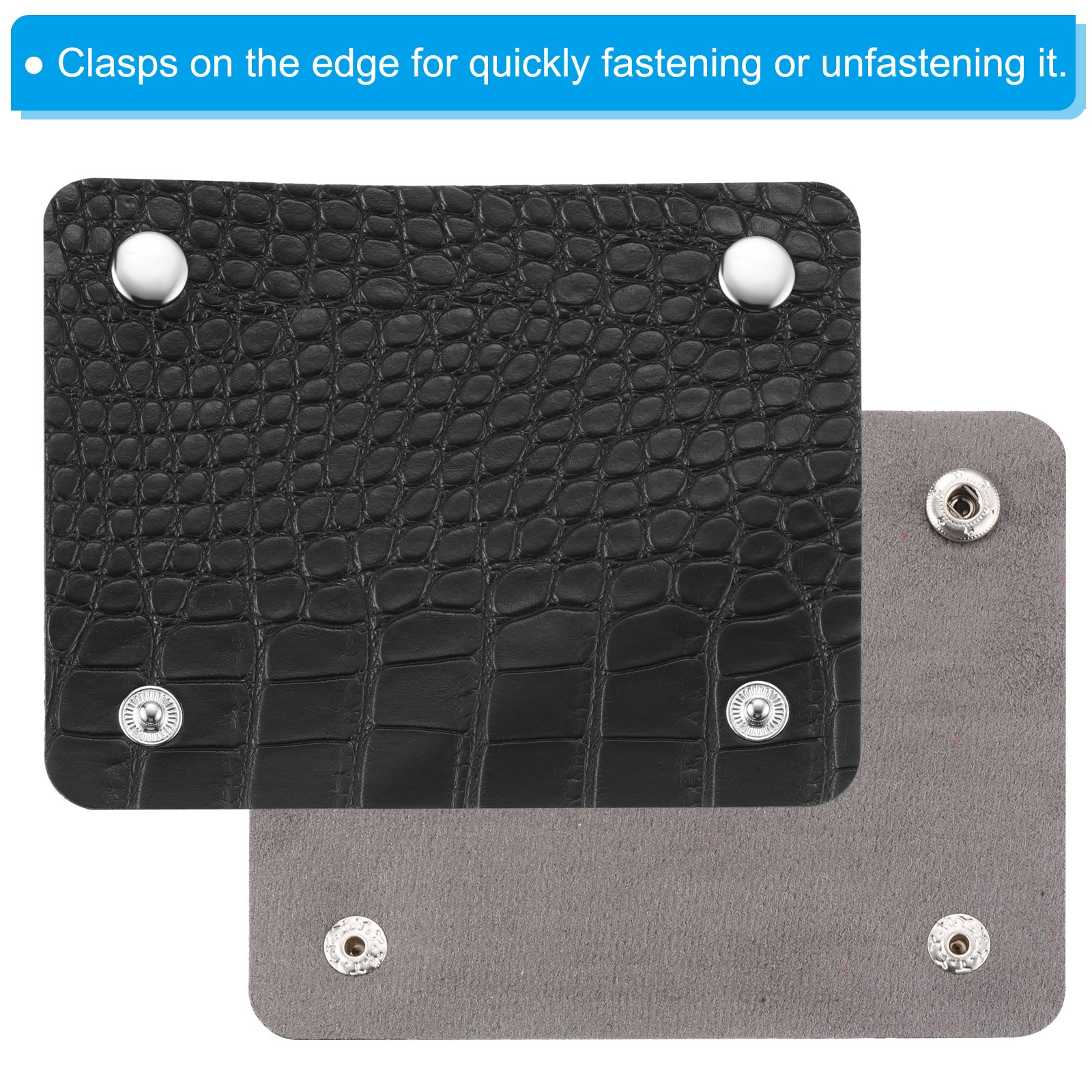 Luggage Handle Wrap, 2 Pack Irregular Pattern PU Handbag Grip with Clasp, Black