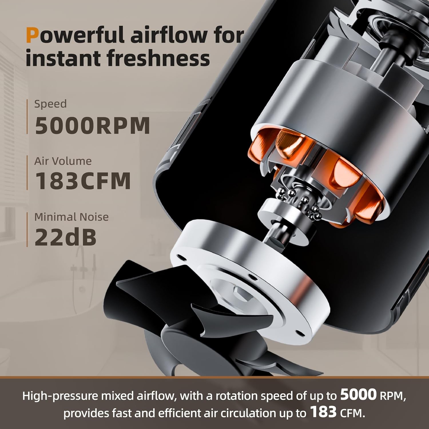 4 Inch Compact Inline Duct Fan Kit with Speed Controller, Quiet DC Motor Exhaust