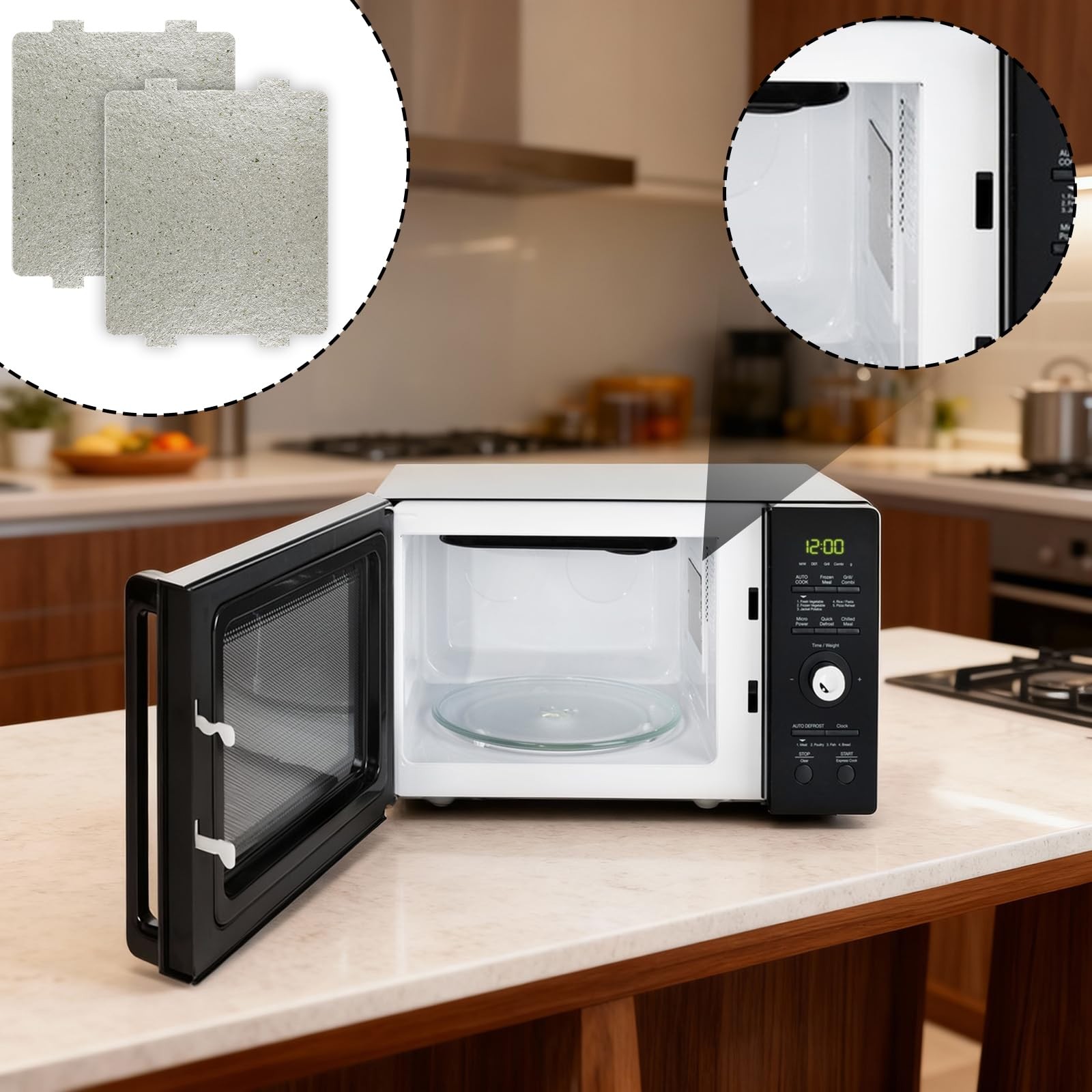 2 PCS Microwave Waveguide Cover, 4.7×3.9in Universal Mica Sheets for Silver