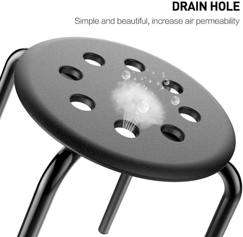 17.3in Height Portable Plastic Stools Backless Round Top Kitchen Home Pack of 5