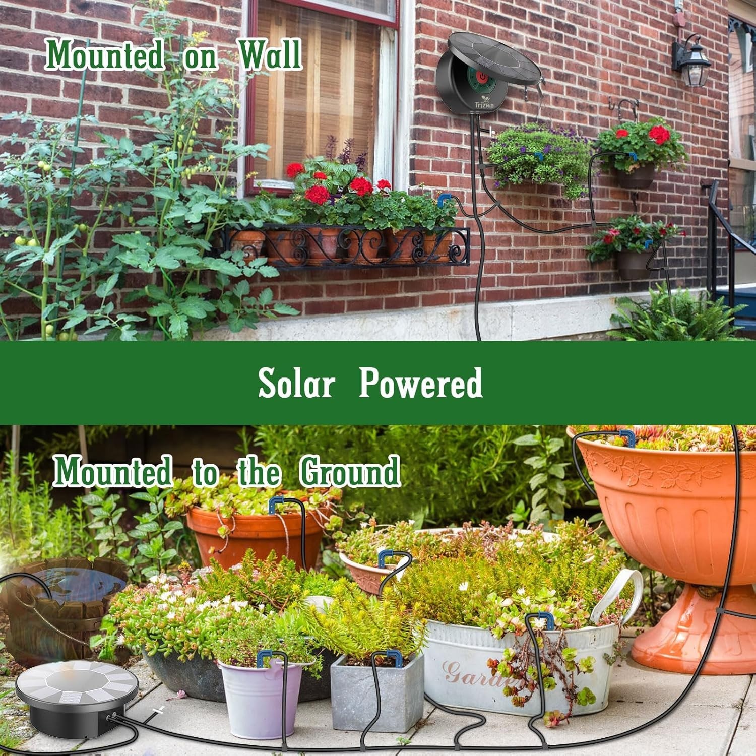 Solar Drip Irrigation Kit 10M Hose Automatic Watering with 9 Modes