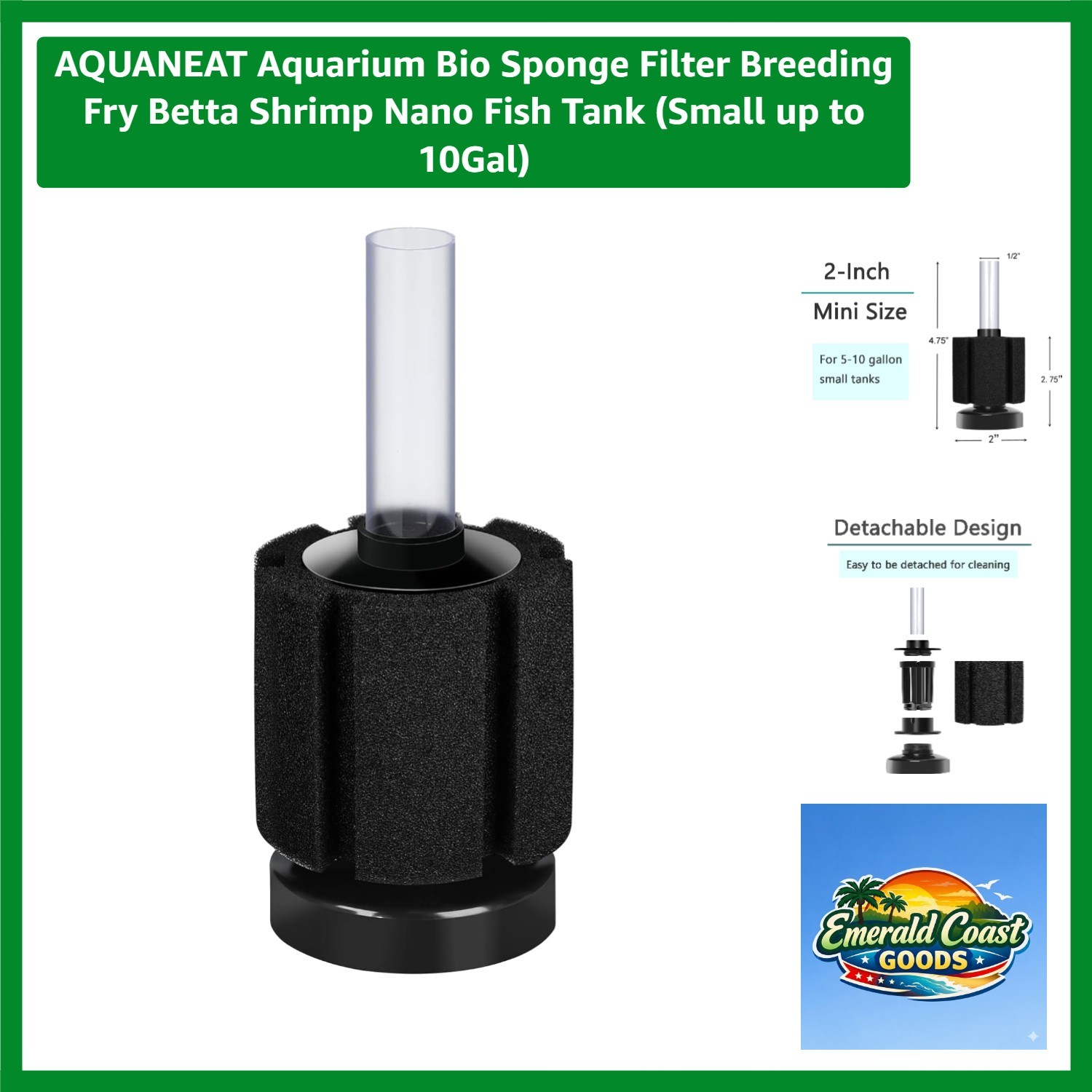Safe Sponge Filter for Betta & Dwarf Cichlids - Ideal for Small Aquariums