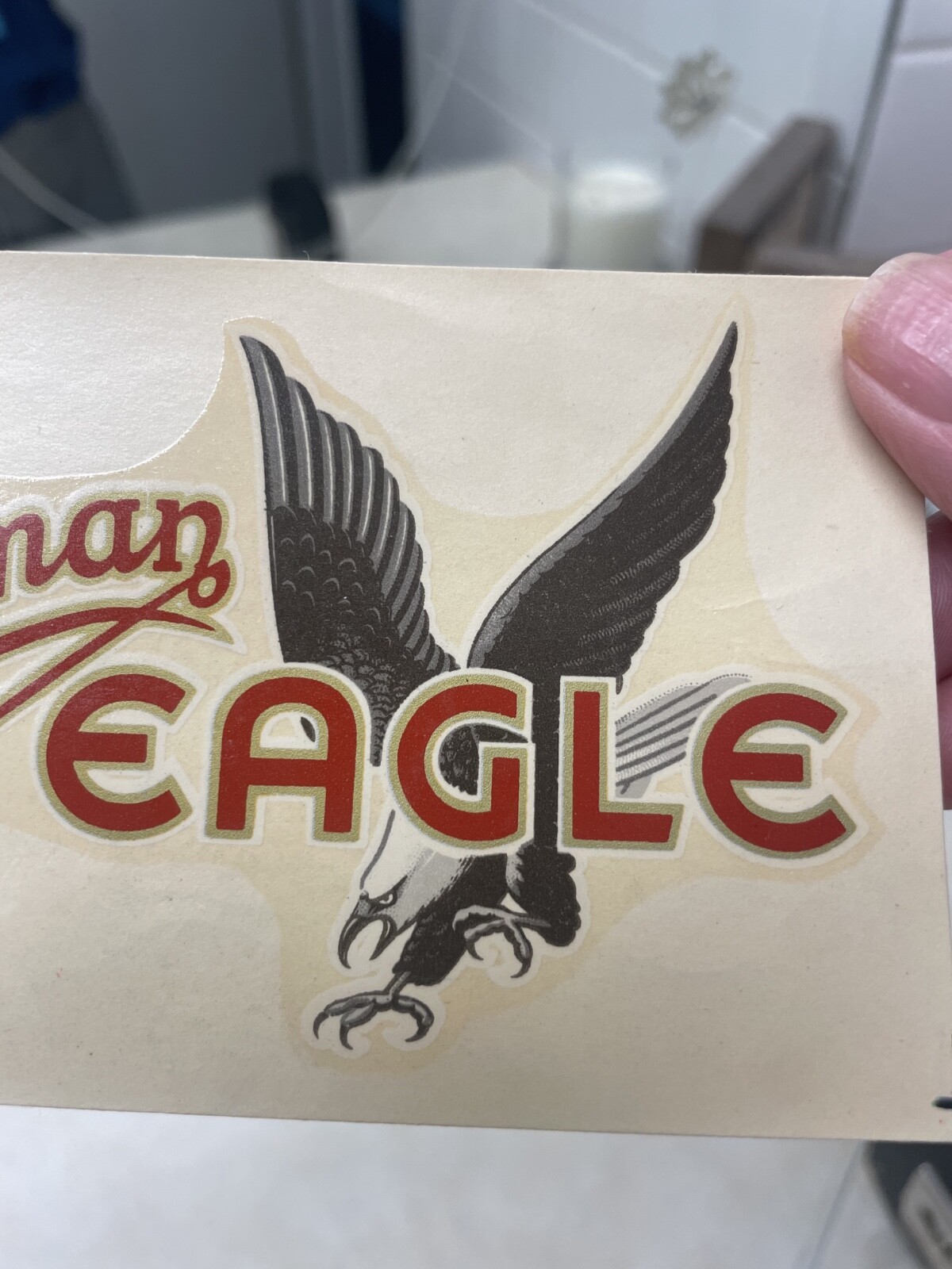 Vintage Angelus Decal - Cushman Eagle Decal
