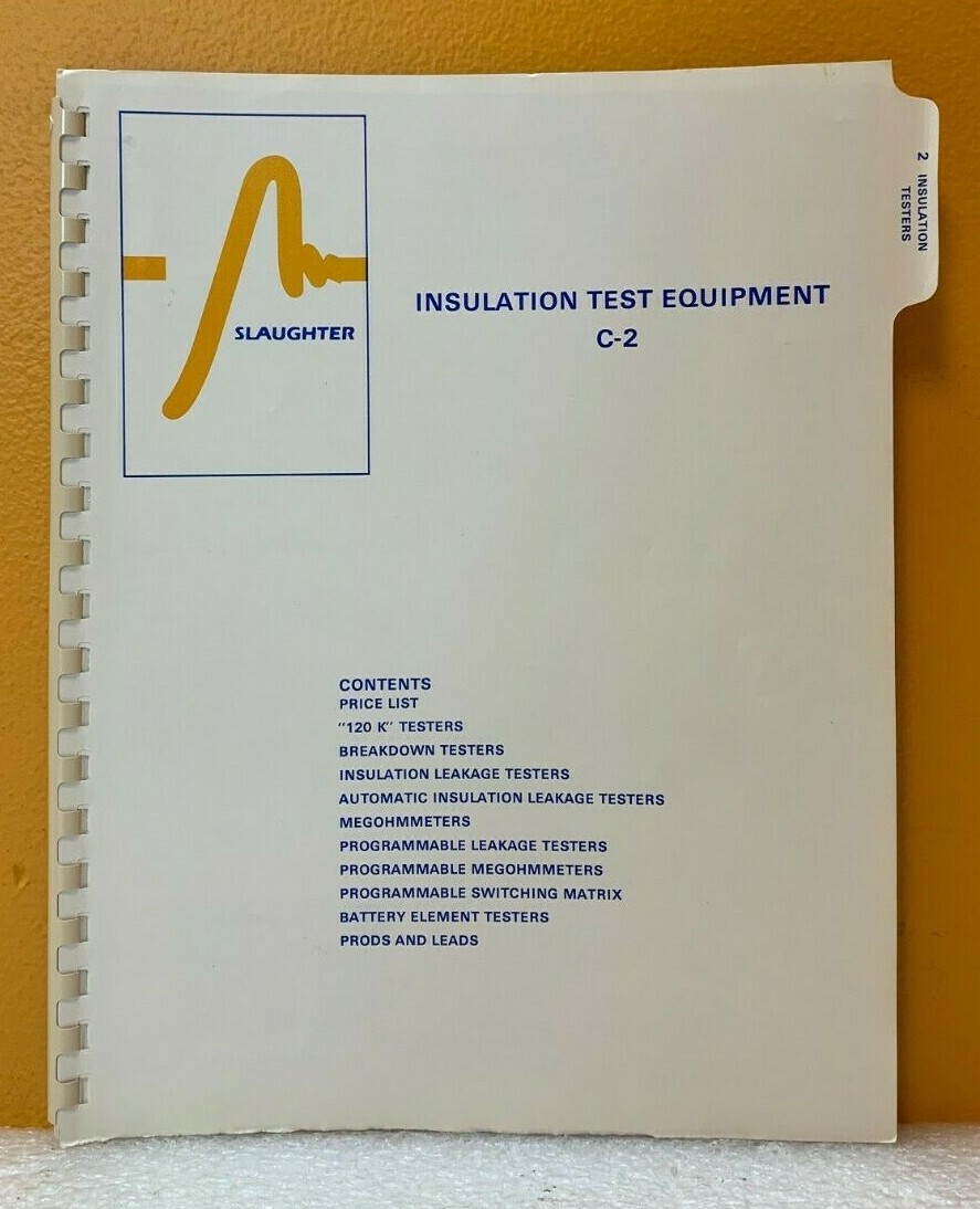 Slaughter Insulation Test Equipment C-2 Catalog.