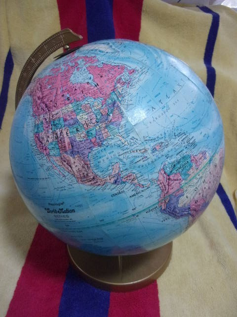 Vtg Replogle 12" World Nation Series Globe Raised Relief Excellent Condition