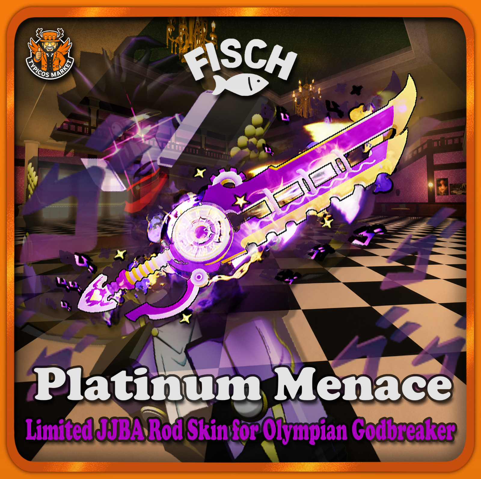 [FISCH] - Platinum Menace - [Limited JJBA Rod Skin for Olympian Godbreaker]