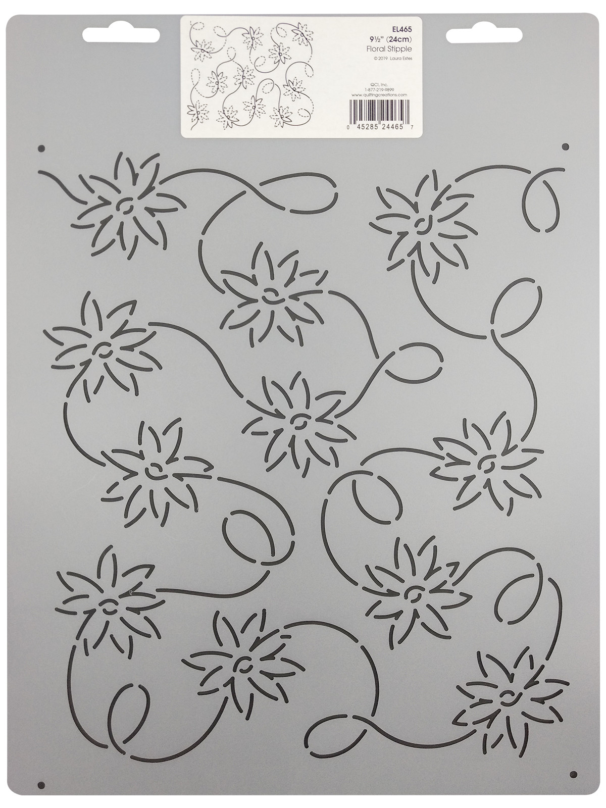 Quilting Stencil Stipple Flower Quilt Patterns 9.5" Stippling Floral Template