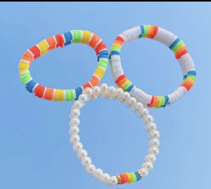 Set Of 3 Rainbow Bracelets