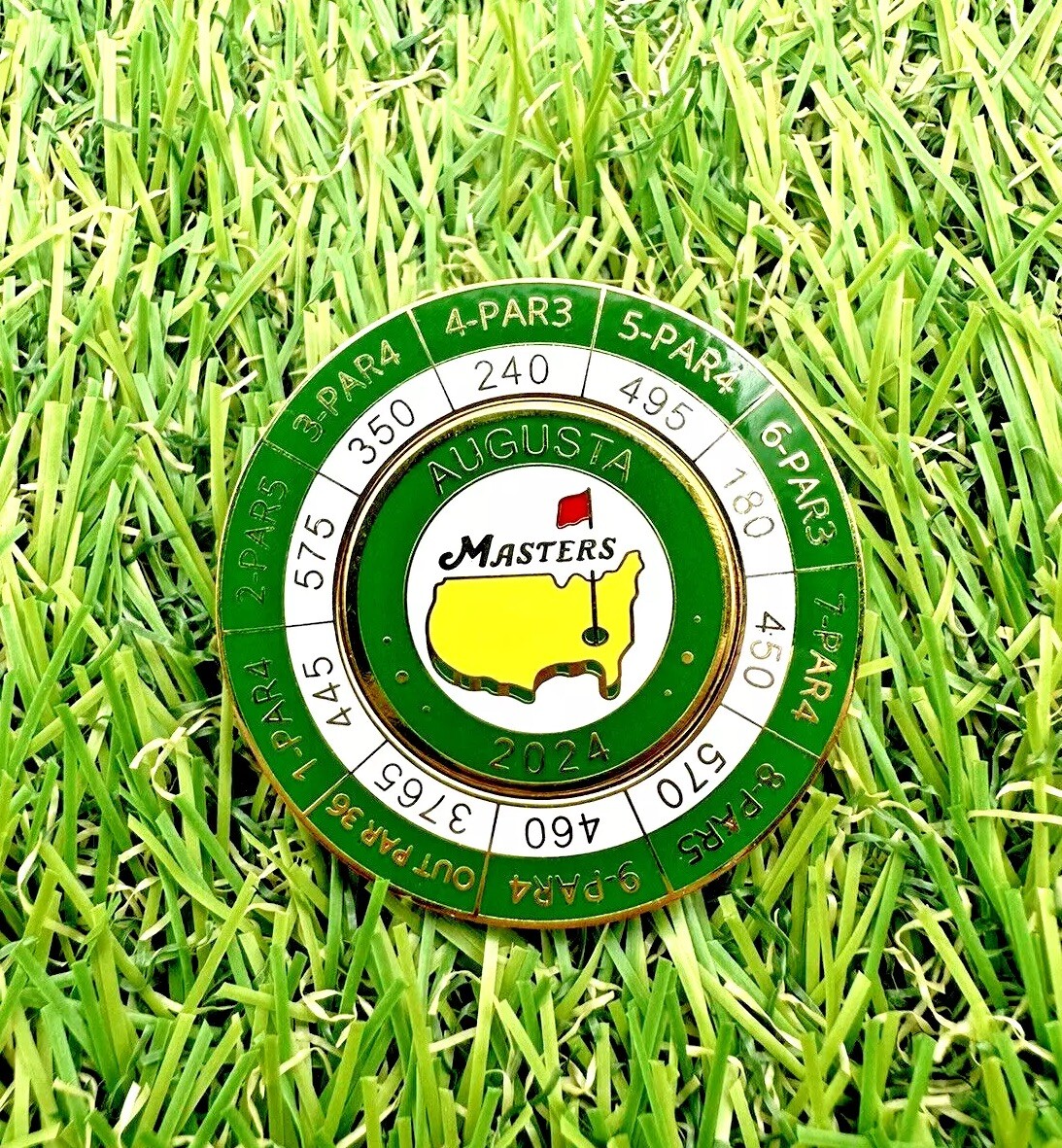 2024 Masters Tournament Coin w/ Magnetic Ball Marker Augusta National Yardages